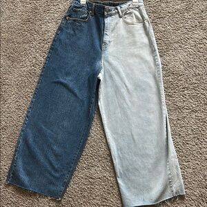 Color blocked Blue and light wash women’s Jeans